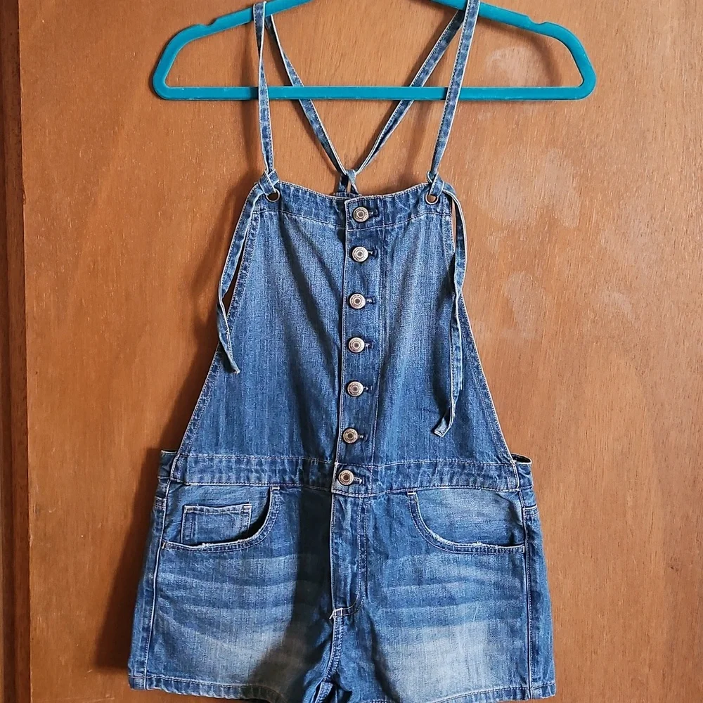 American Eagle Short Denim Overalls size Small